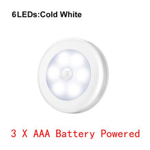 Load image into Gallery viewer, 6 10 24 40 60 LEDs Under Cabinet Night Light Motion Sensor Closet Light Kitchen Bedroom Lighting Wall Lamp With Magnetic Strip