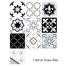 Load image into Gallery viewer, 10pcs Gray Retro Pattern Matte Surface Tiles Sticker Transfers Covers for Kitchen Bathroom Tables Floor Hard-wearing Wall Decals