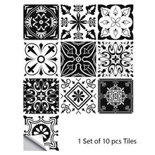 Load image into Gallery viewer, 10pcs Gray Retro Pattern Matte Surface Tiles Sticker Transfers Covers for Kitchen Bathroom Tables Floor Hard-wearing Wall Decals

