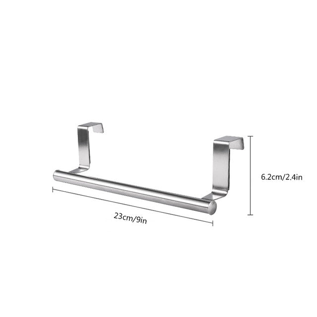 Towel Rack Over Door Towel Bar Hanging Holder Stainless Steel Bathroom Kitchen Cabinet Towel Rag Rack Shelf Hanger