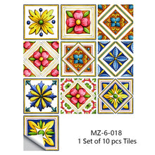 Load image into Gallery viewer, 10pcs Gray Retro Pattern Matte Surface Tiles Sticker Transfers Covers for Kitchen Bathroom Tables Floor Hard-wearing Wall Decals
