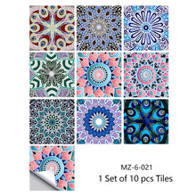 Load image into Gallery viewer, 10pcs Gray Retro Pattern Matte Surface Tiles Sticker Transfers Covers for Kitchen Bathroom Tables Floor Hard-wearing Wall Decals

